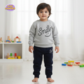 Smile Printed Sweatshirt & Trouser Set - Grey