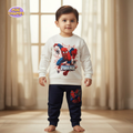 Spiderman Printed Sweatshirt Set - White