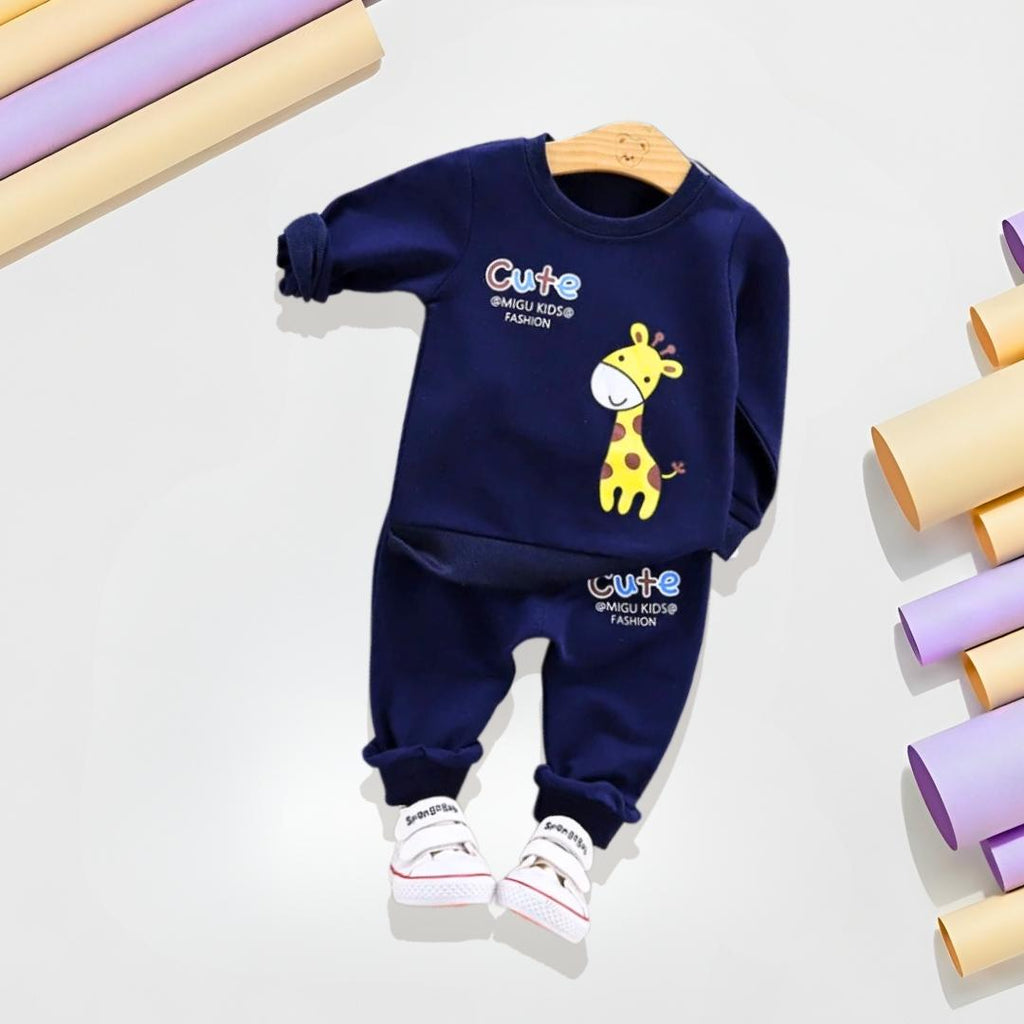 Cute Small Giraffe Soft Premium Sweatshirt & Trouser Pair