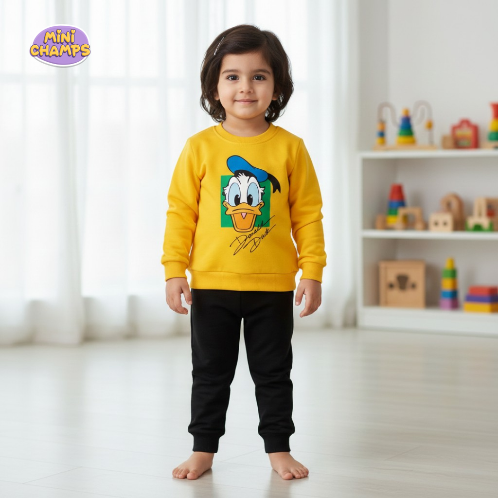 Donald Duck Printed Sweatshirt Set - Yellow