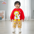 Duck Printed Sweatshirt Set - Red