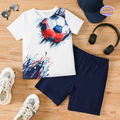 Football Print Shorts Set