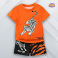 Orange Tiger Shorts Set