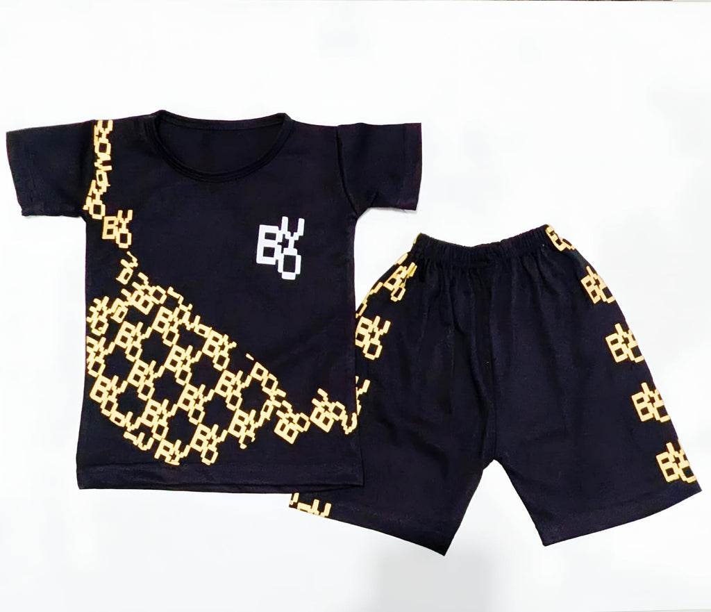Boys Pixelated Graphic Tee & Shorts Two-Piece Set