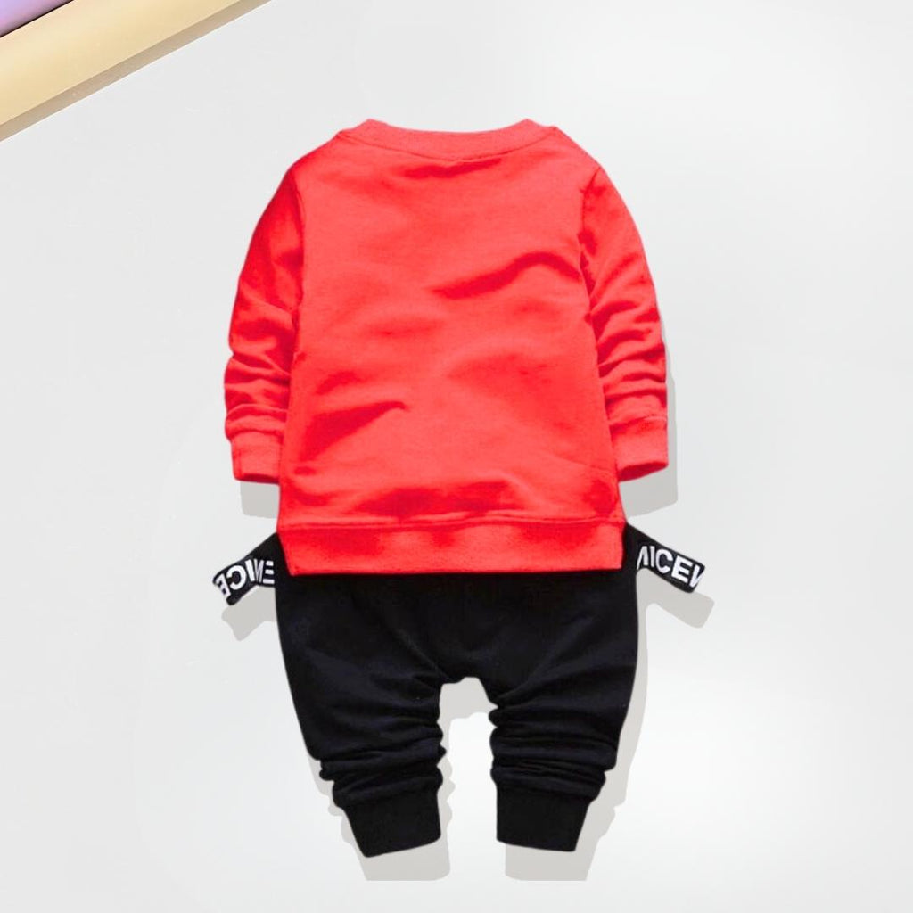 Red Soft Premium Sweatshirt & Trouser Pair