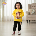 little girl Printed Sweatshirt and Trouser - Yellow