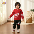 POWER Printed Sweatshirt and Trouser - Red
