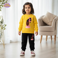 Doll Printed Sweatshirt and Trouser - Yellow