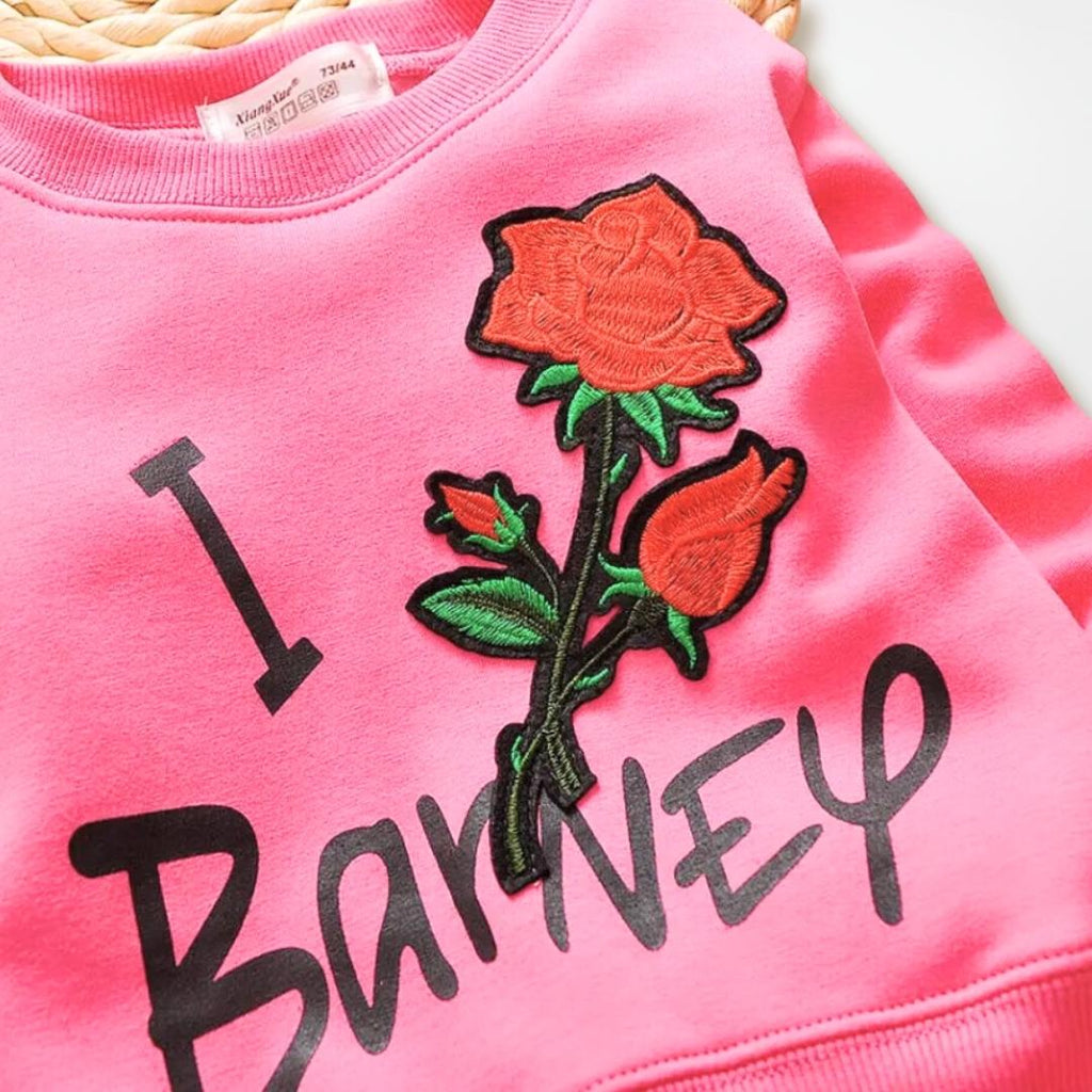 Dark Pink Rose Soft Premium Sweatshirt & Trouser Pair