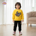 Heart Printed Sweatshirt and Trouser - Yellow