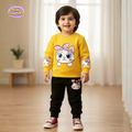 Kitty Printed Sweatshirt and Trouser - Yellow