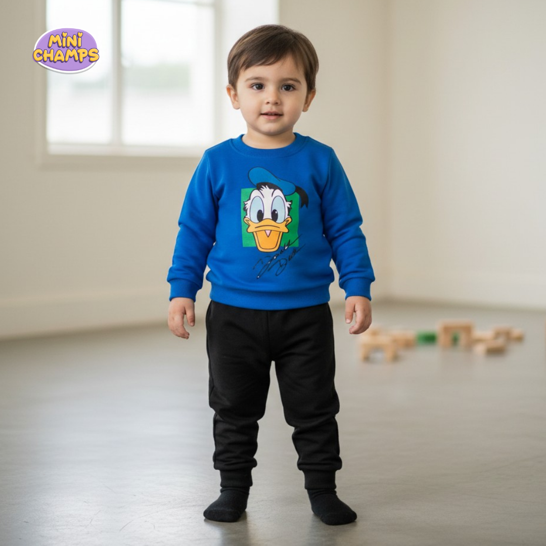 Donald Duck Printed Sweatshirt Set - Blue