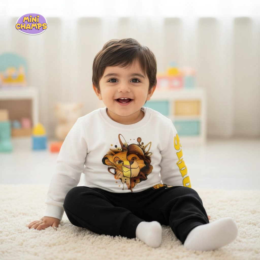 Lion Simba Sweatshirt Set - White