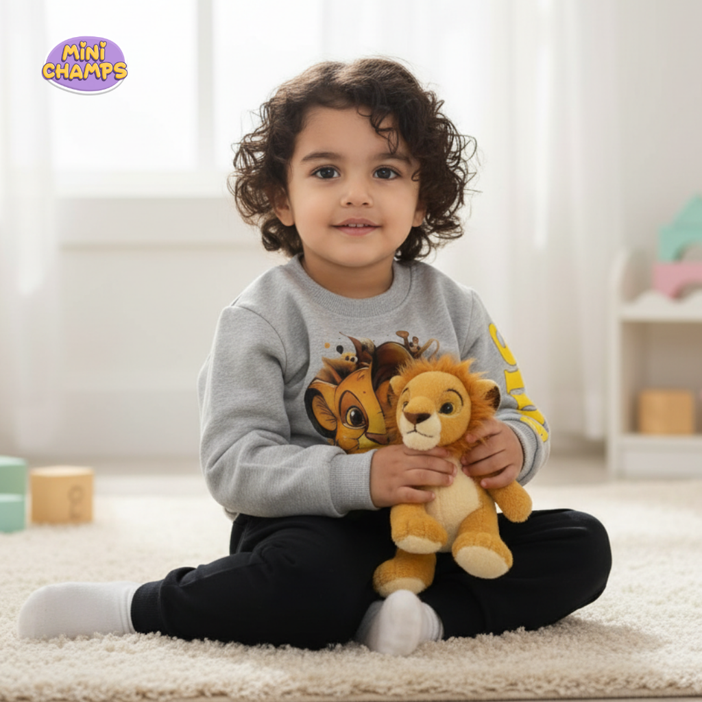 Lion Simba Sweatshirt Set - Grey