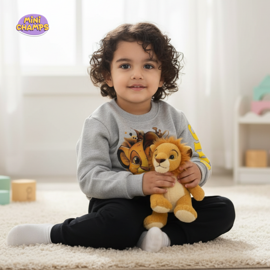 Lion Simba Sweatshirt Set - Grey