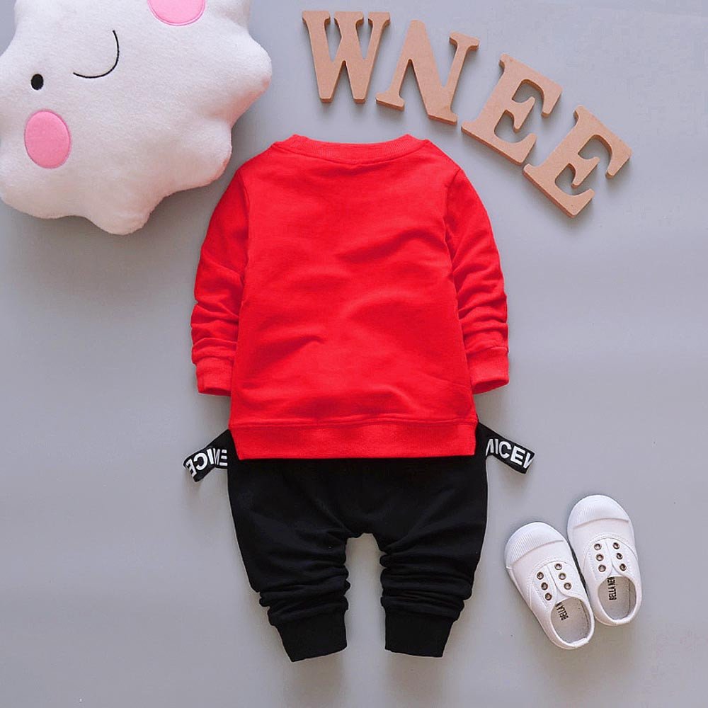 Red Soft Premium Sweatshirt & Trouser Pair