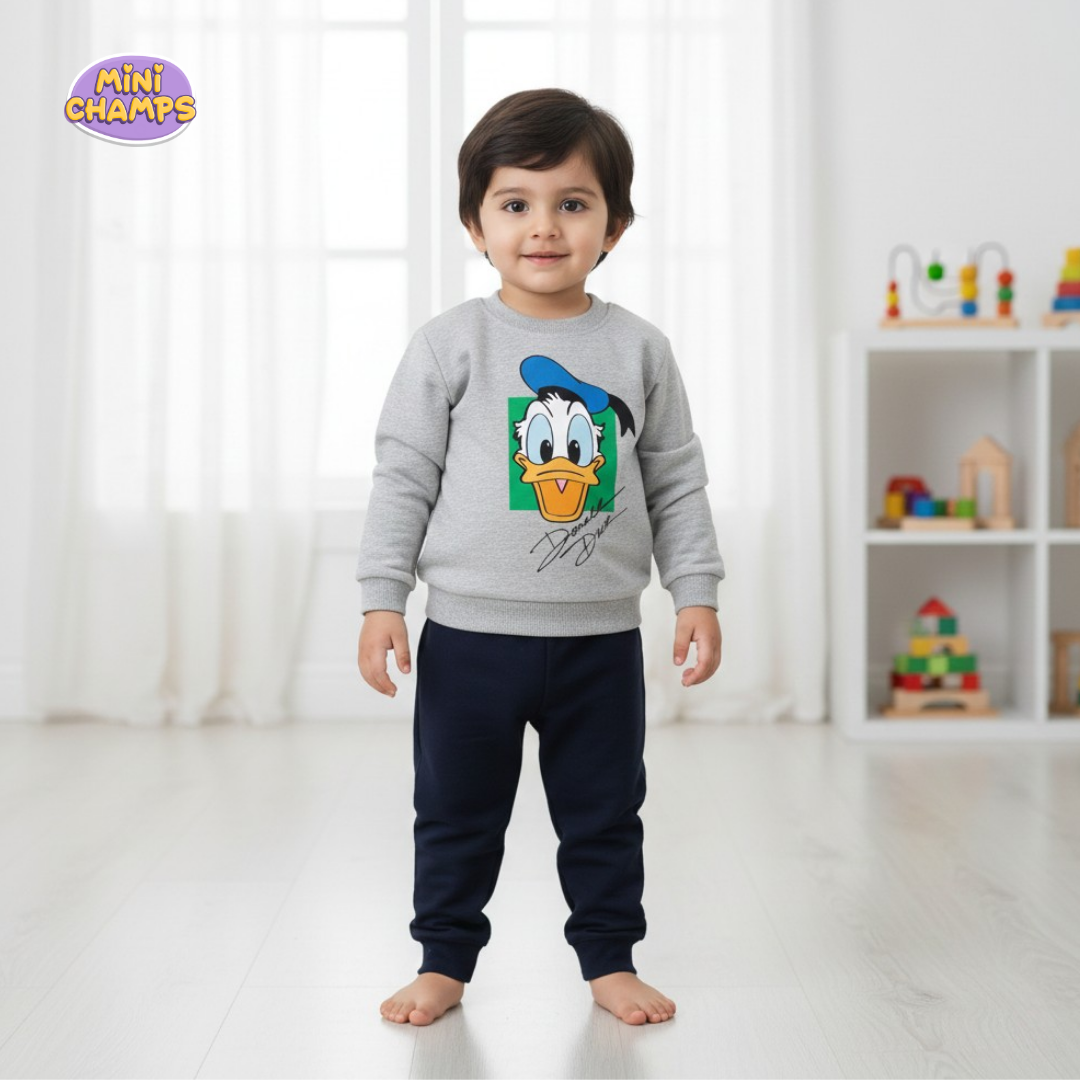 Donald Duck Printed Sweatshirt Set - Grey