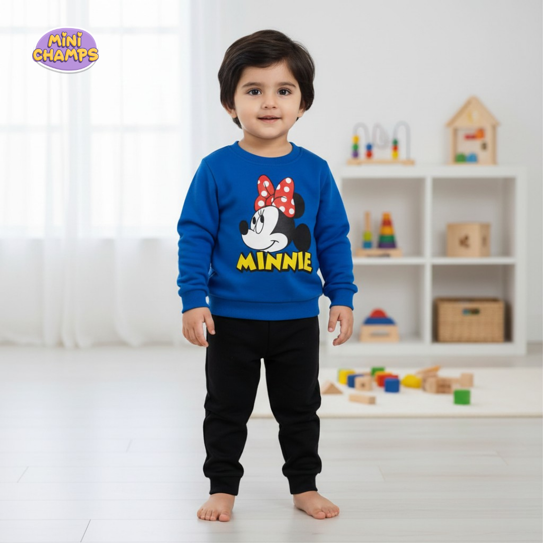 Minnie Mouse Printed Sweatshirt Set - Blue