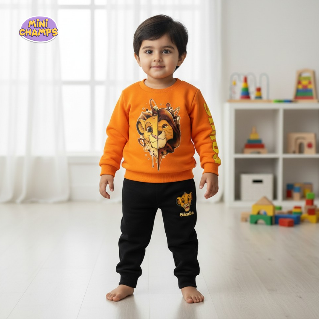 Lion Simba Sweatshirt Set - Orange
