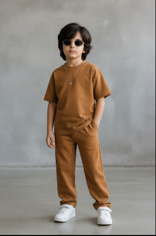 Boys Plain Co-Ord Set –  (T-Shirt & Jogger Pants)