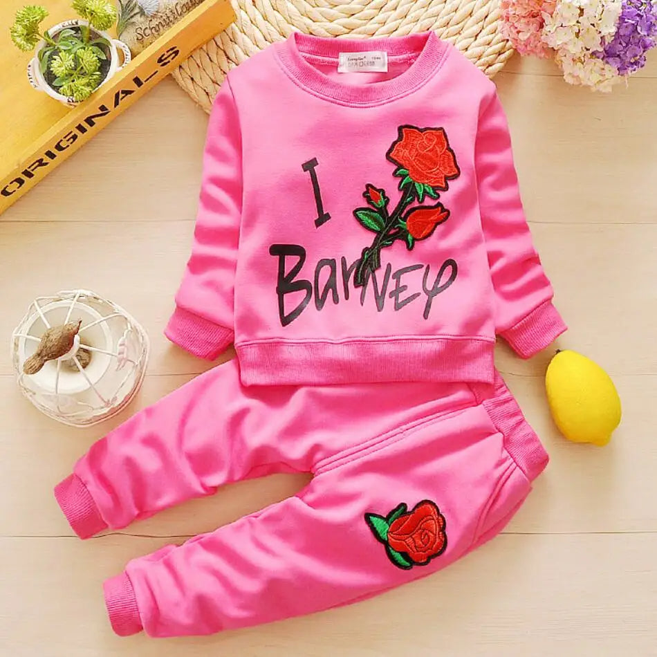 Dark Pink Rose Soft Premium Sweatshirt & Trouser Pair