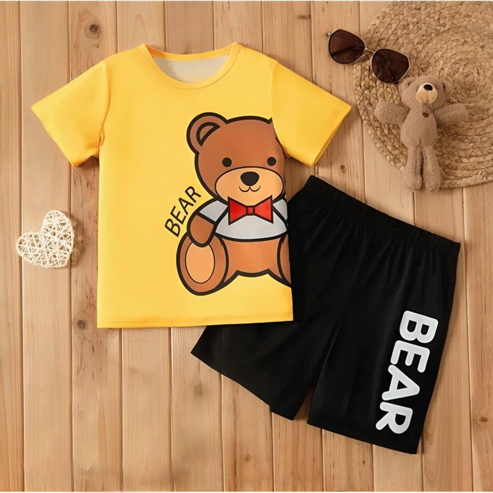 Yellow Bear Printed Kids Wear