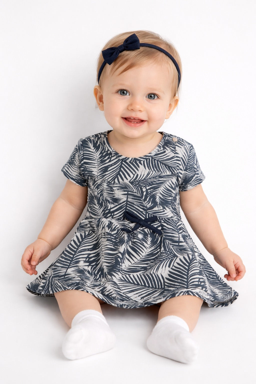 Kids Tropical Palm Print Polo & Shorts Matching Set