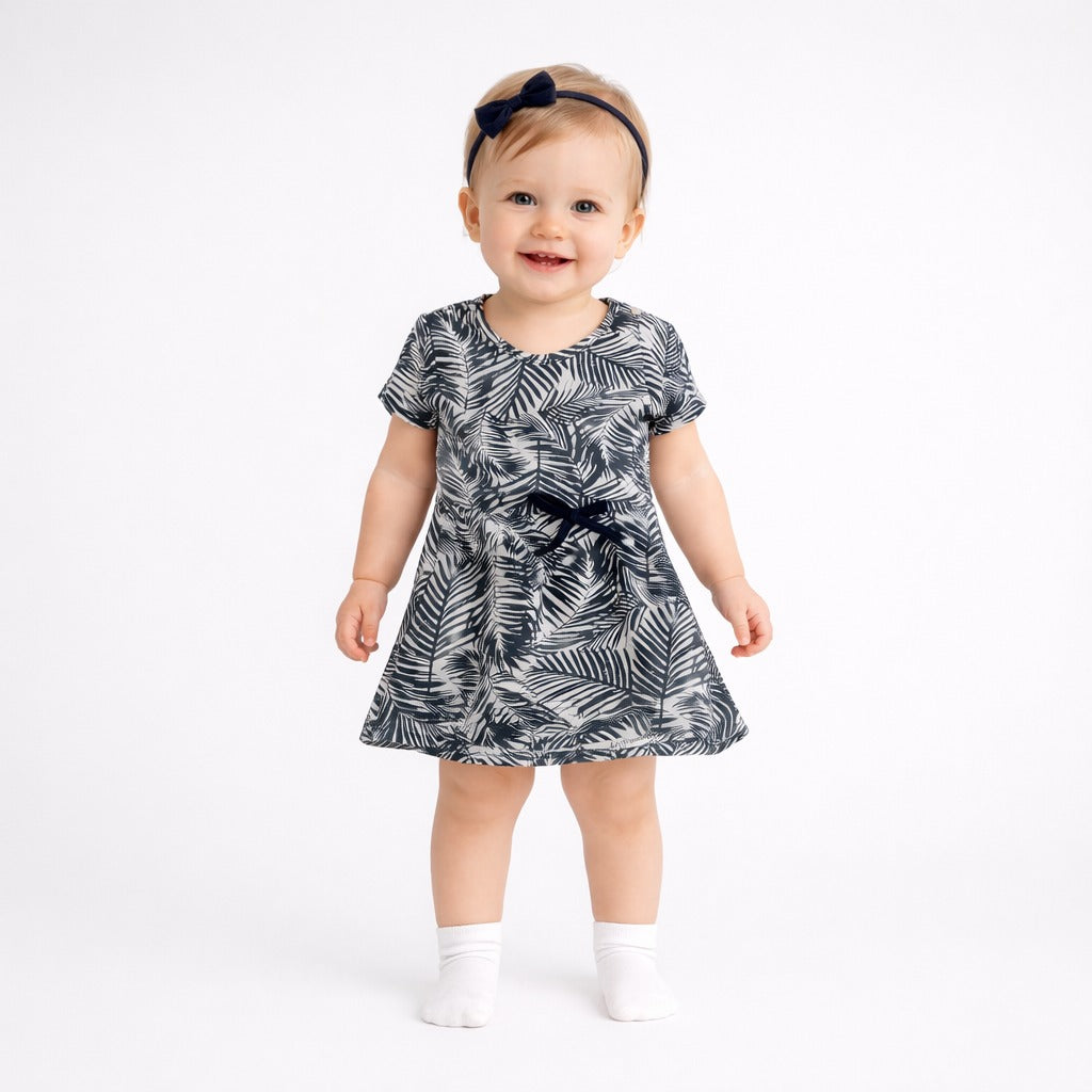 Kids Tropical Palm Print Polo & Shorts Matching Set