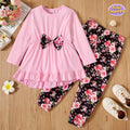 Pink & Black Floral printed Set