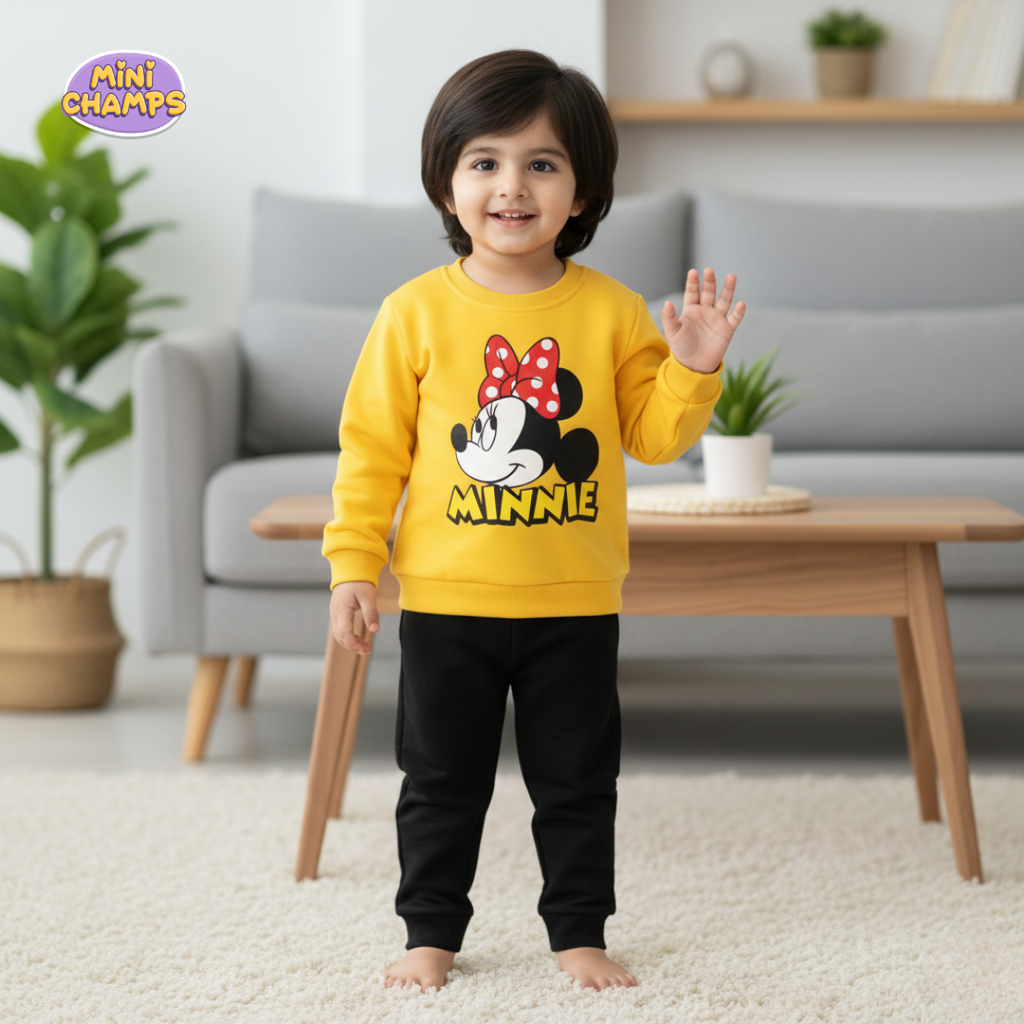 Minnie Mouse Printed Sweatshirt Set - Yellow