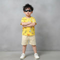 Yellow Pineapple Print Shorts Set