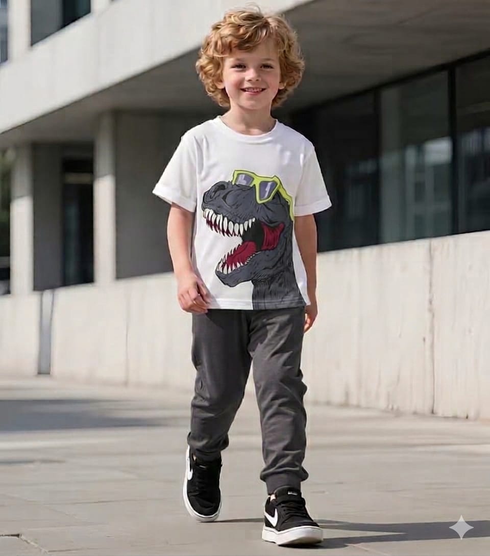 Kids T-Rex Print– Cool Casual Outfit for Boys