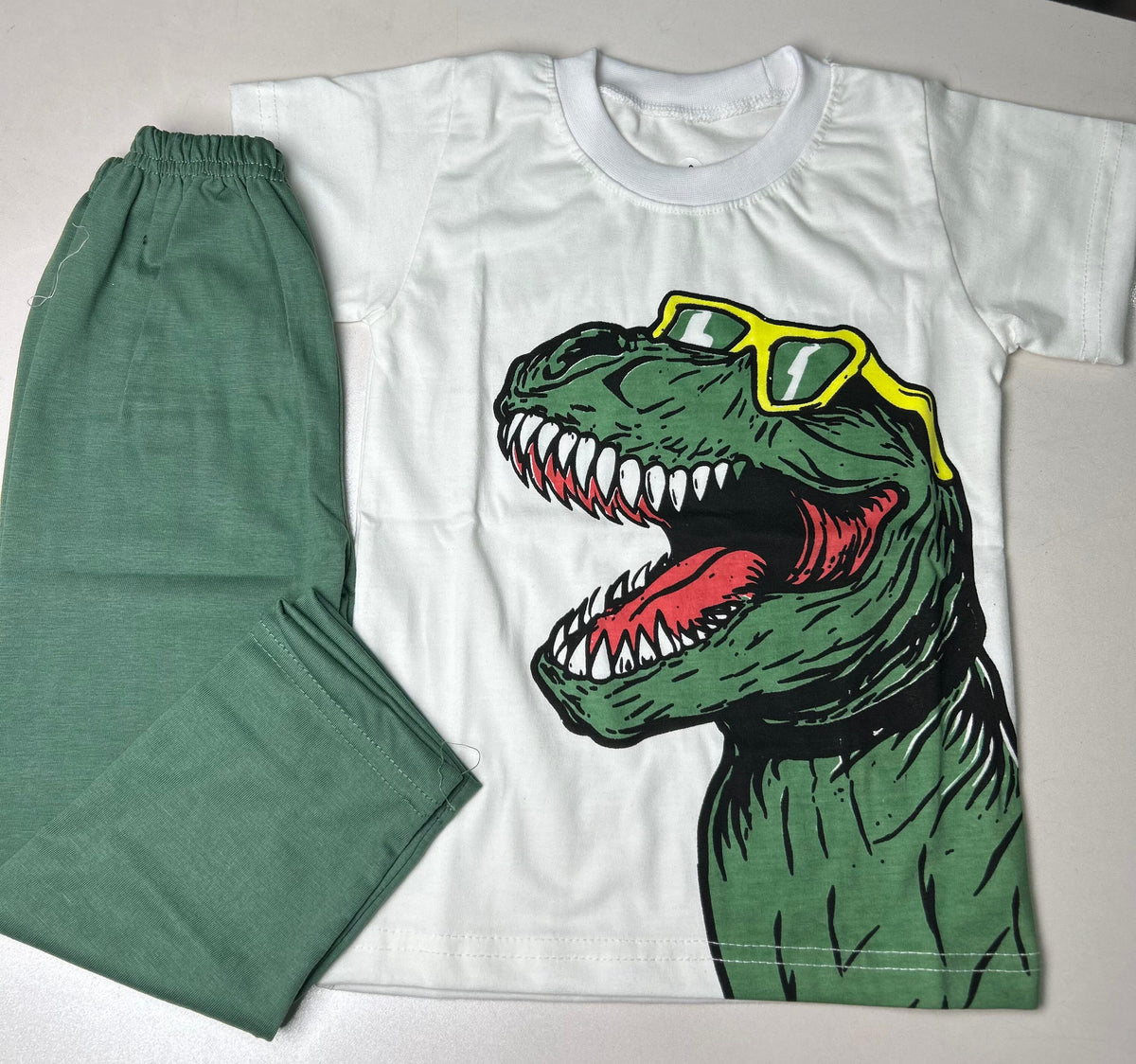 Kids Dinosaur Graphic T-Shirt & Pants Set – Stylish Casual Outfit for Boys