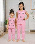 Pink Bow Detail Kids Outfit Set