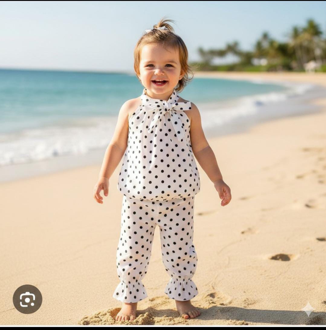 White Polka Dot Toddler Summer Set
