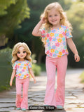 Blossom Charm Girls 2-Piece Floral Outfit Set – Pink